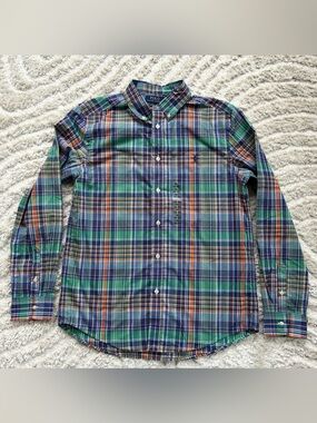 NWT Polo by Ralph Lauren Green & Blue Plaid Button-Down Shirt